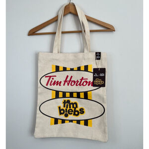 Tim Hortons x Justin Bieber Tim Biebs Canvas Tote Bag BNWT Collectible Rare